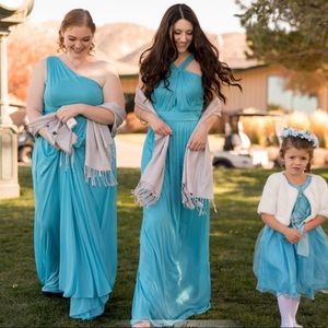 Davids Bridal Malibu Blue Bridesmaid Dress
